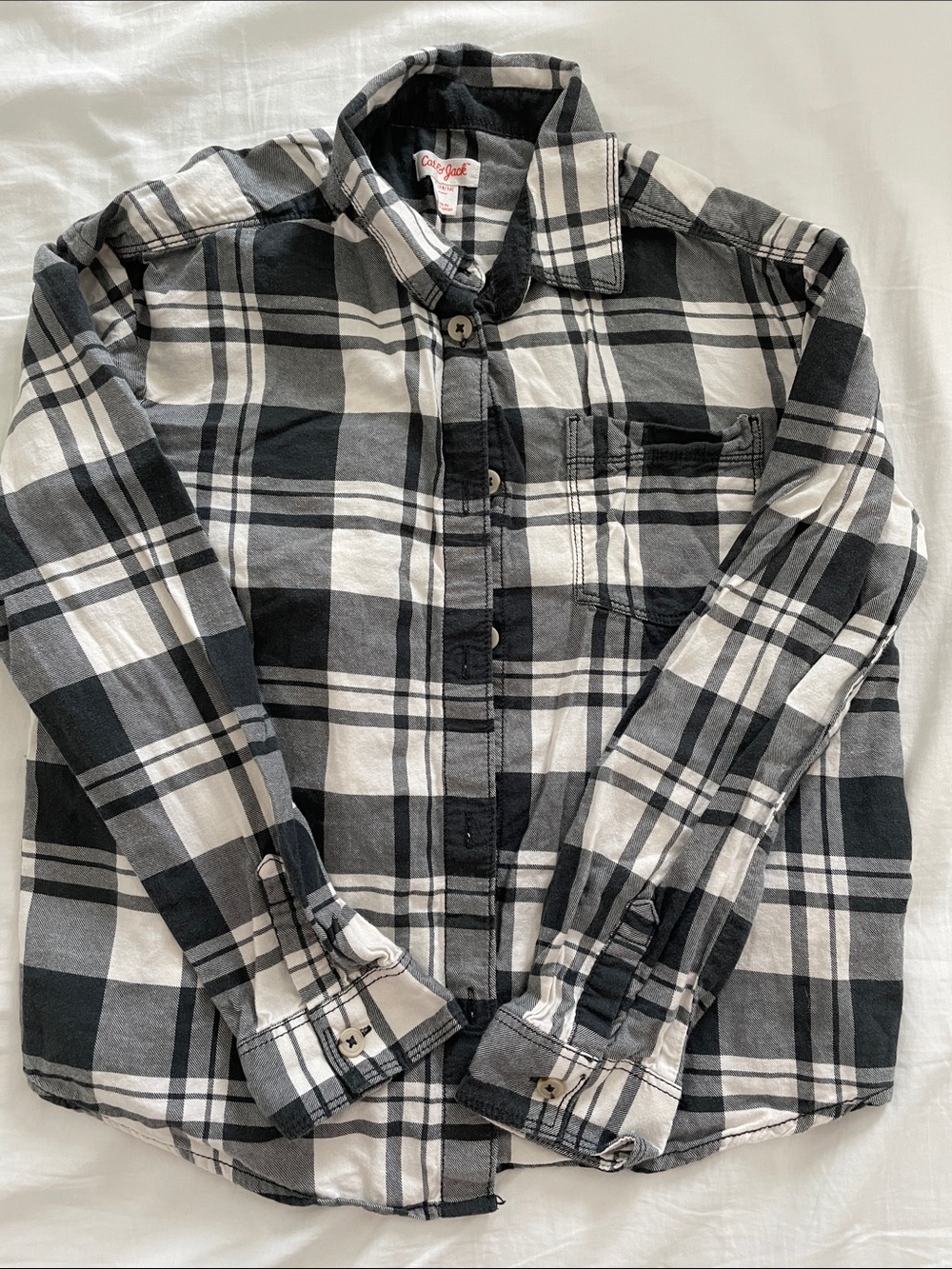 Cat & Jack Kids Plaid Button Down Shirt Size XL(14/16)